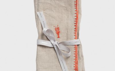 Joanna Buchanan Lobster embroidered dinner napkins flax – set of 2