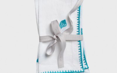 Joanna Buchanan Shell embroidered dinner napkins white – set of 2
