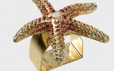 Joanna Buchanan Sparkling starfish napkin rings pink – set of 4