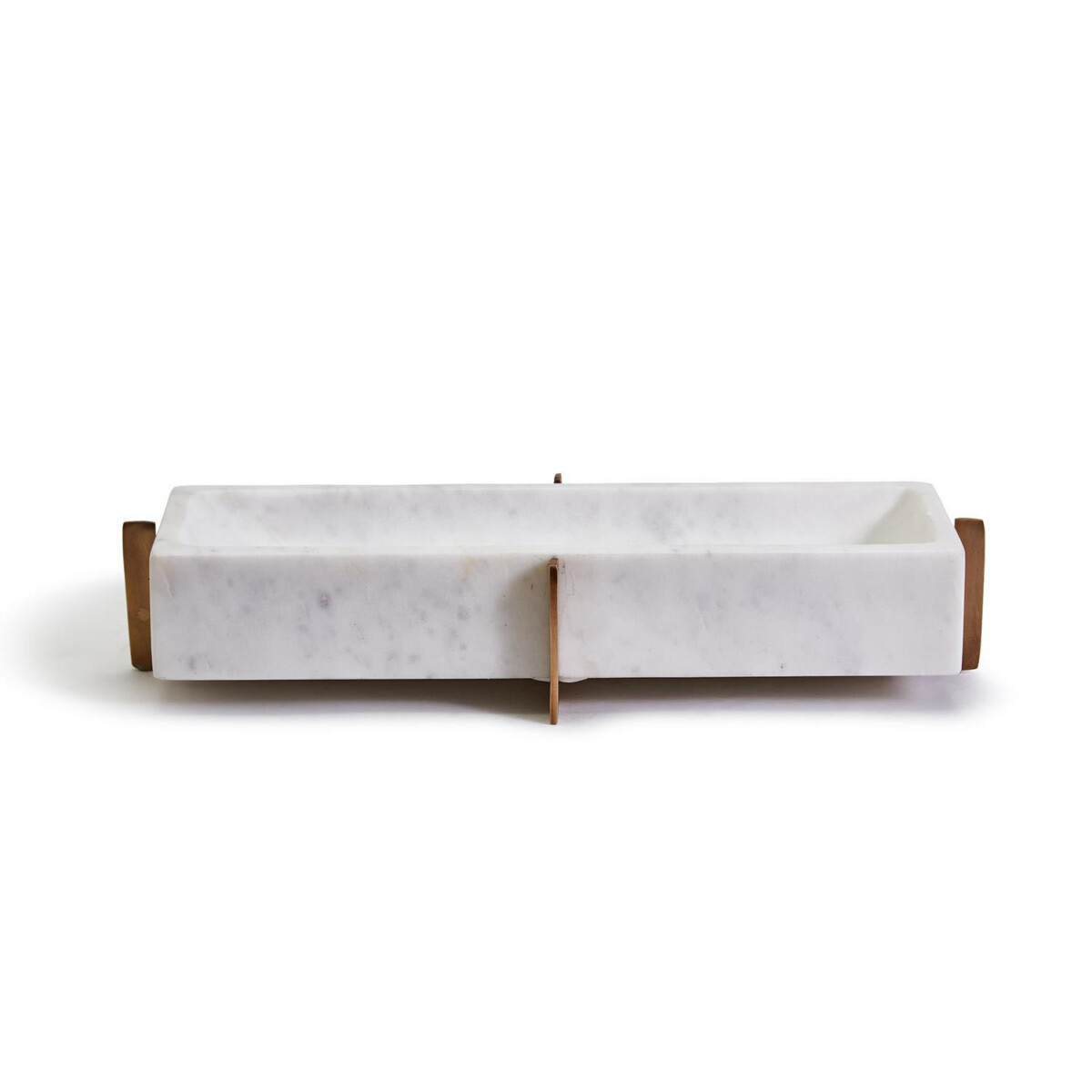 Tozai Home White Marble Rectangular Tray With Gold Stand Shop At   Tozai7 