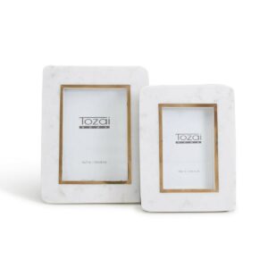 Tozai Home Hoxton White Marble Picture Frames