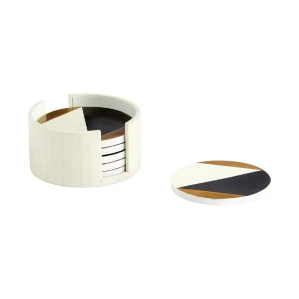 Cyan Design Modametric Coasters in Black Gold and White