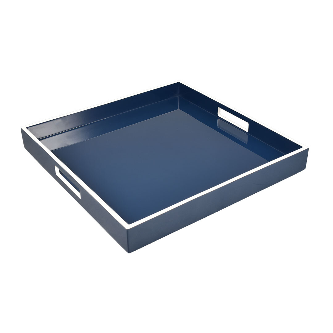 Pacific Connections Navy Blue with White Trim Tray Collection