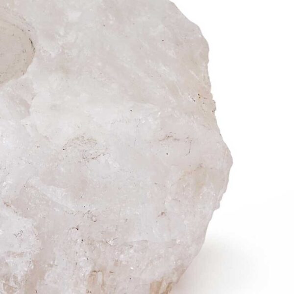 Two's Company White Quartz Crystal Tealight Candle Holder