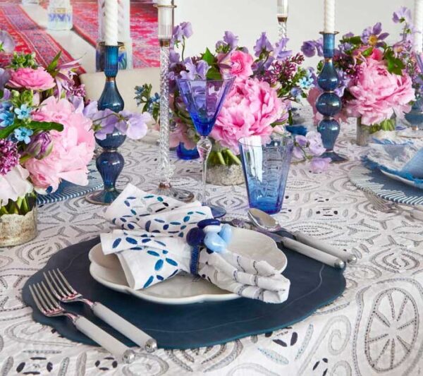 Kim Seybert Tailored Placemat in Blue -  Set of 4 - Image 4