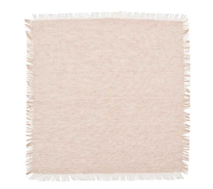 Kim Seybert Chambray Fringe Napkin in Natural - Set of 4 - Image 3