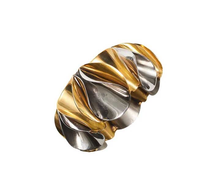 Kim Seybert Enigma Napkin Ring in Gold & Silver - Set of 4 - Image 2
