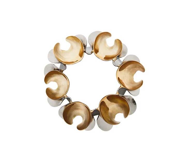 Kim Seybert Enigma Napkin Ring in Gold & Silver - Set of 4 - Image 6