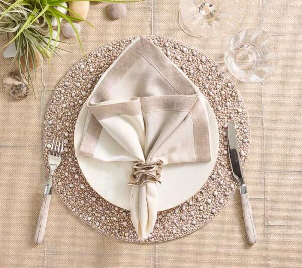 Kim Seybert Zen Placemat in Gray & Taupe -  Set of 4 - Image 2