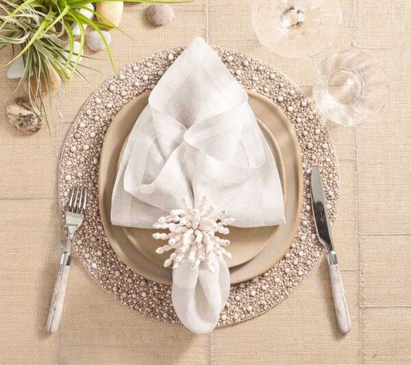 Kim Seybert Zen Placemat in Gray & Taupe -  Set of 4 - Image 4