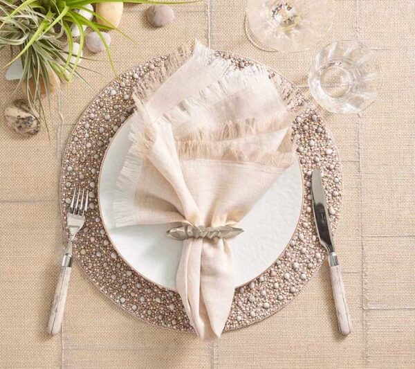 Kim Seybert Zen Placemat in Gray & Taupe -  Set of 4 - Image 5