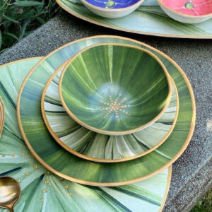 Carol Shiber Green Leaf Bowl Set