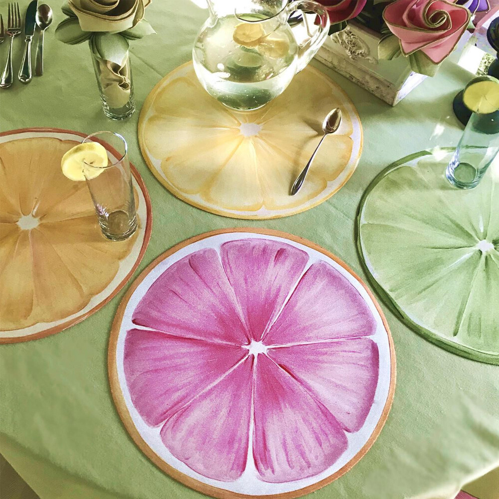 Carole Shiber Designs Artisanal Citrus Slice Placemat Combo - Set of 4 - Image 2