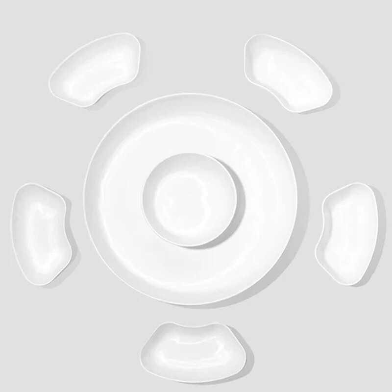 Q Home Diamond White Melamine Ultimate Lazy Susan Platter - Image 3