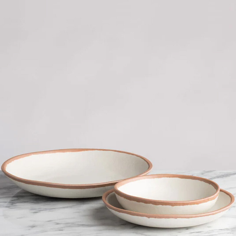 Q Home Potter Terracotta Brown 12pc Melaboo™ Dinnerware Set - Image 2