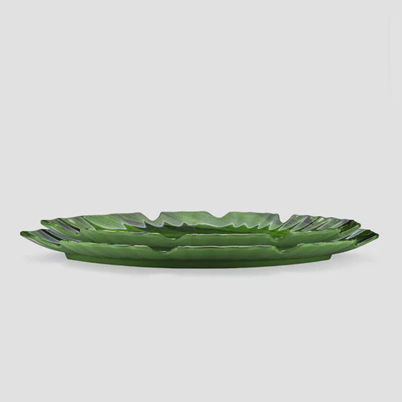 Zen-Bamboo-Leaf-Green-Melamine-2pc-Platter-Set
